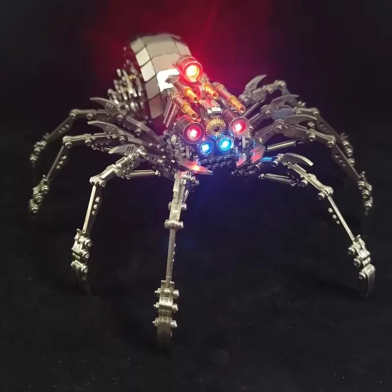 

3D Metal Spider Puzzle For Adults Kids Assembly Model Luminous 3D Puzzle Mechanical Insect Building Blocks Model Kit Puzzle Toy