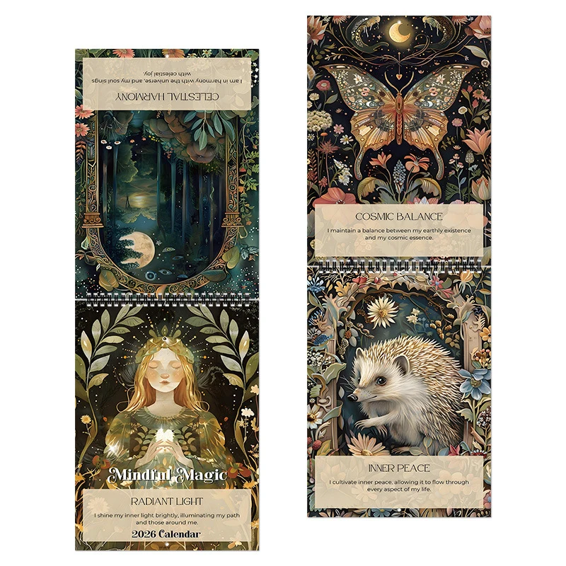 

Mindful Magic 2026 Calendar Dark Wind Desktop Calendar Decorative Wall Calendar