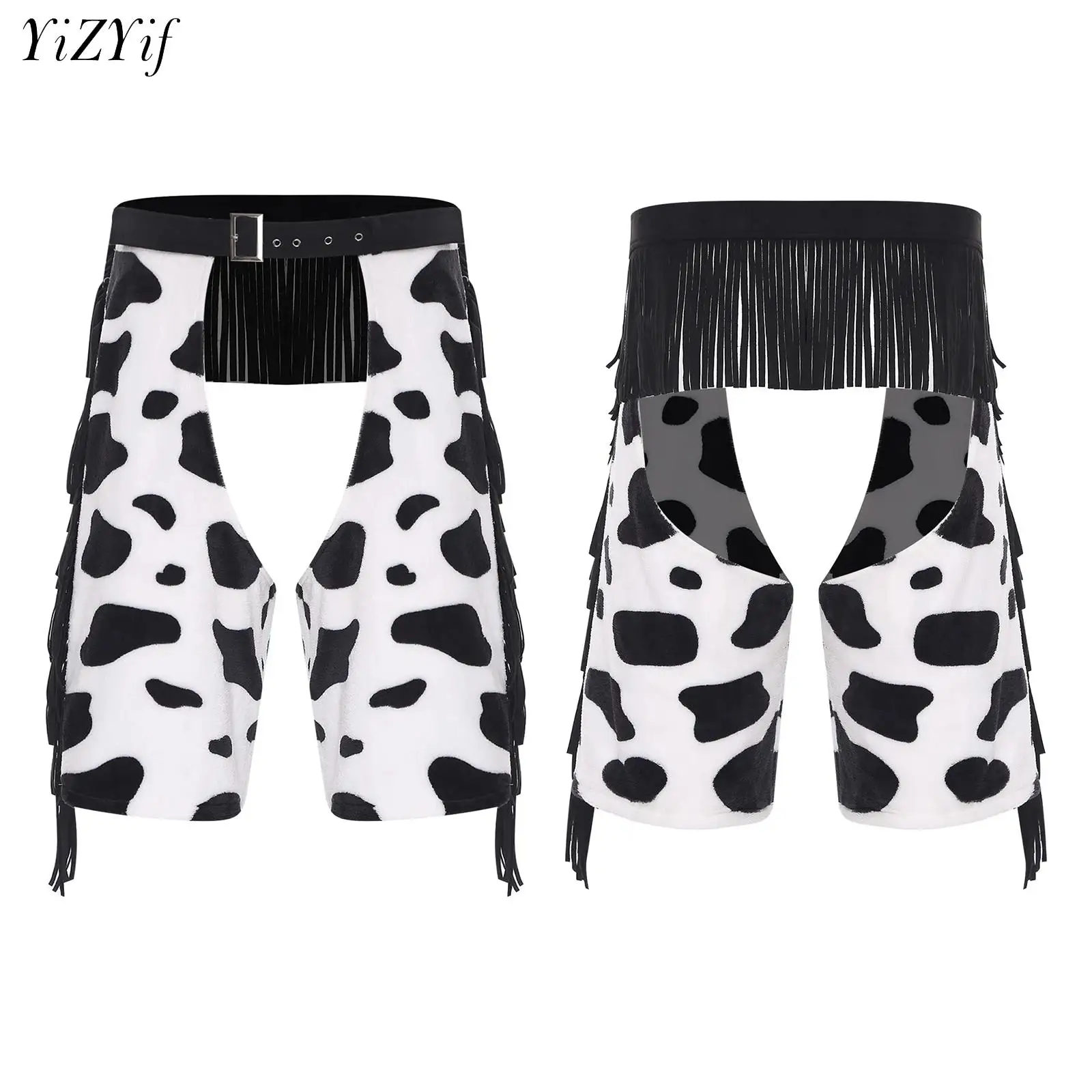 Pantalones cortos de franela con entrepierna abierta y estampado de borlas de vaquero Vintage para hombre, pantalones cortos para montar en bicicleta, disfraz de juego de rol para fiesta y Club nocturno