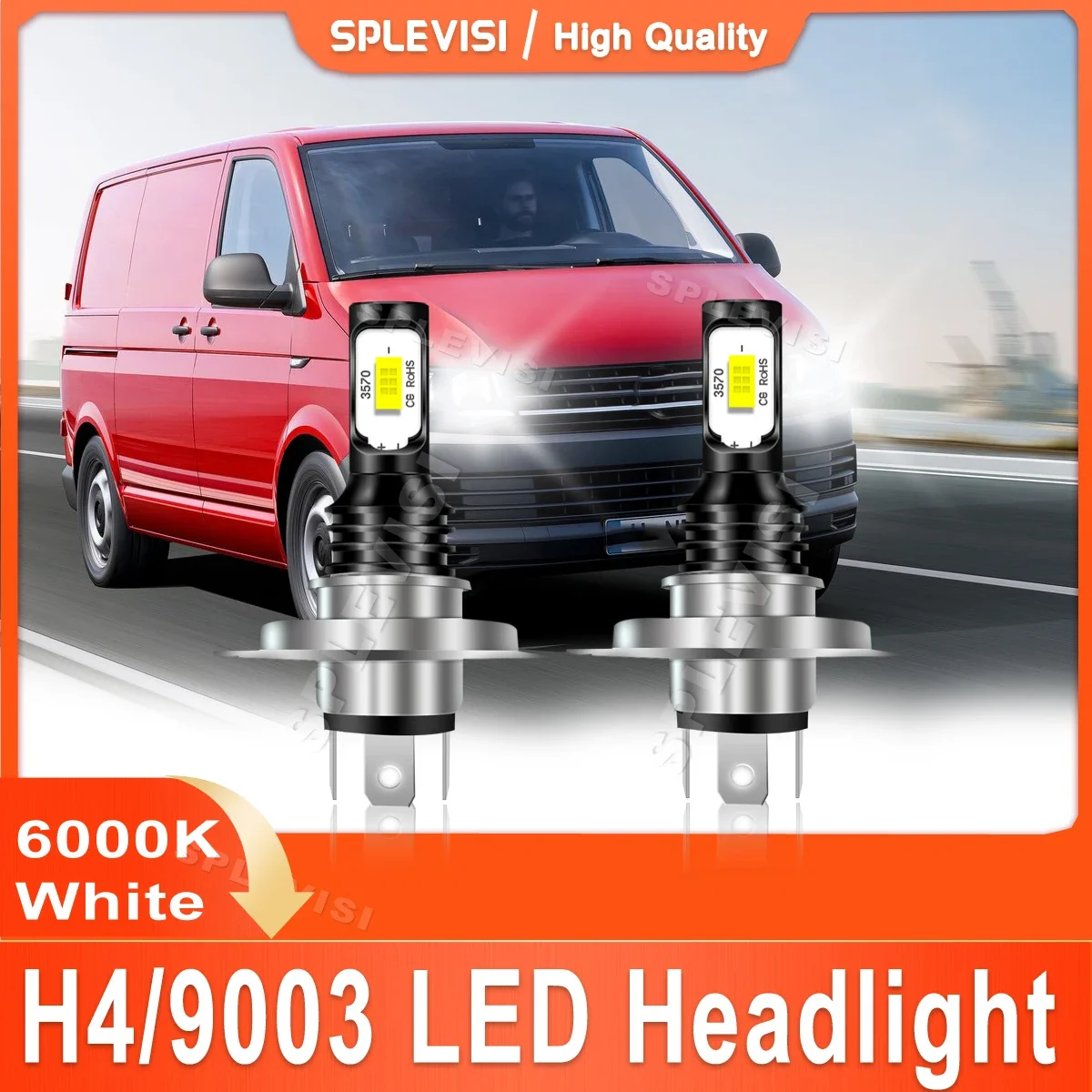 

2x Upgrade Car Light Replace H4/9003 Bright White For VW Transporter T6 2015 2016 2017 2018 2019 2020 Headlight High Low Beam