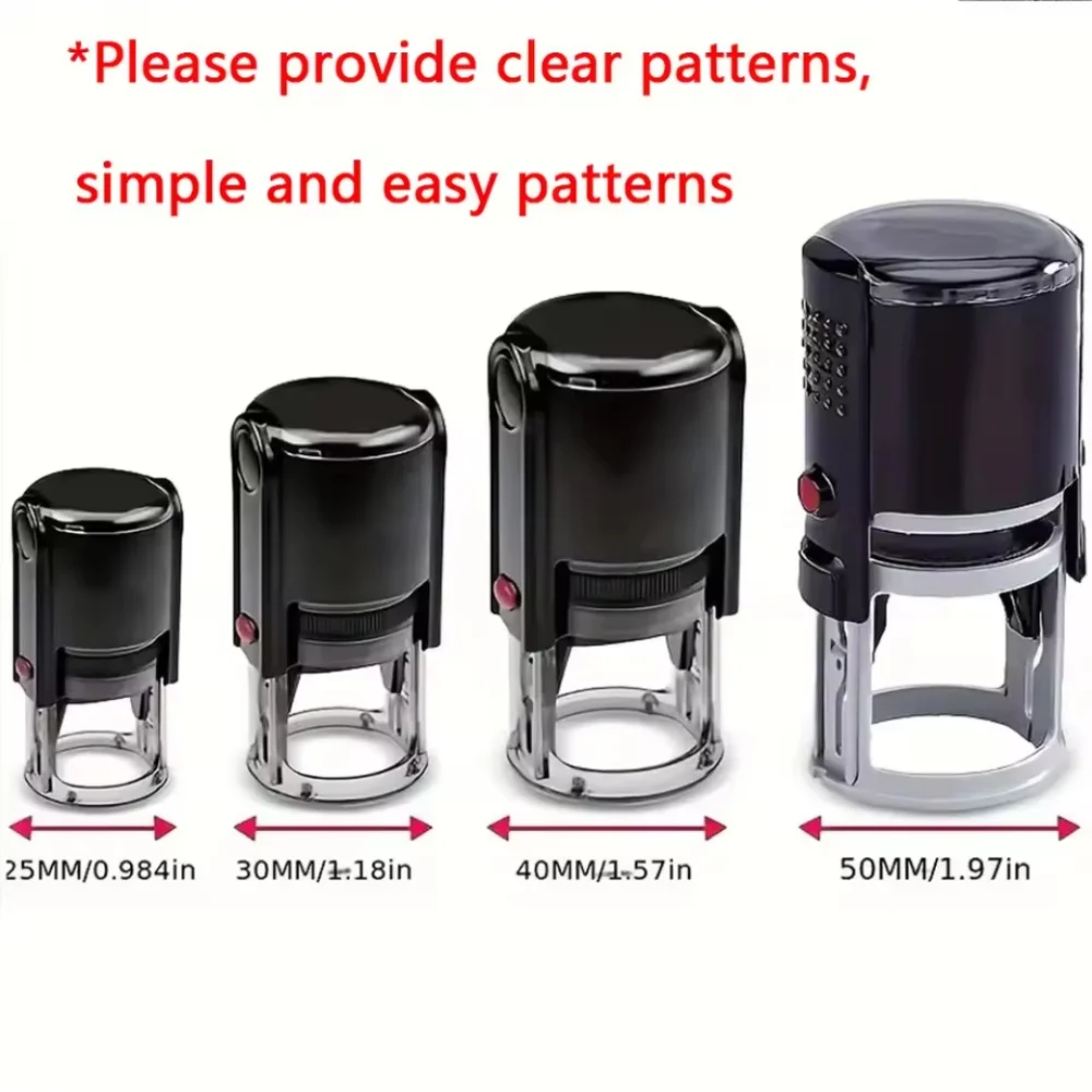 Custom Self-Inking Stamp with Personalized Logo/Text -Self-Inking Rubber Stamps for Instant Ink Refills 5Ink Color Options Stamp