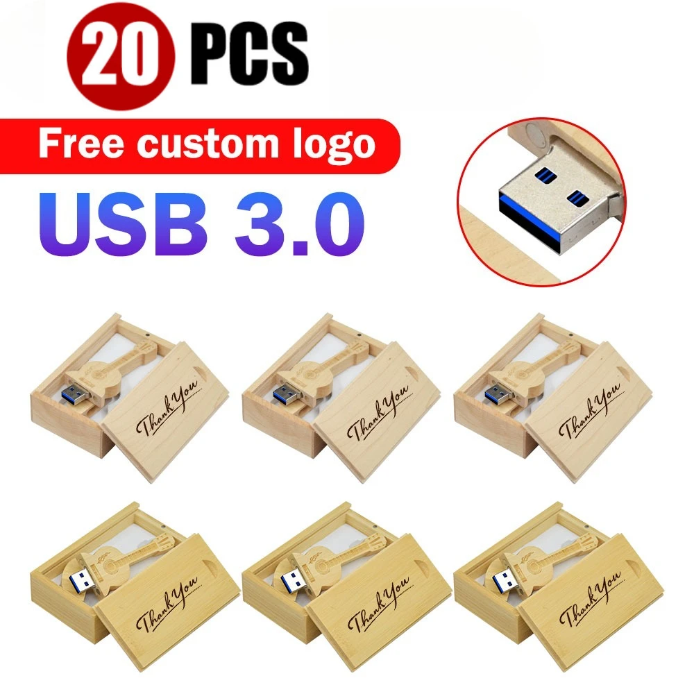 

20 шт./лот деревянный гитарный USB-флешка 3,0 бесплатный логотип музыкальные подарки pendrive 4 ГБ 8 ГБ 16 ГБ 32 ГБ cle usb 64 ГБ 128 ГБ USB-диск