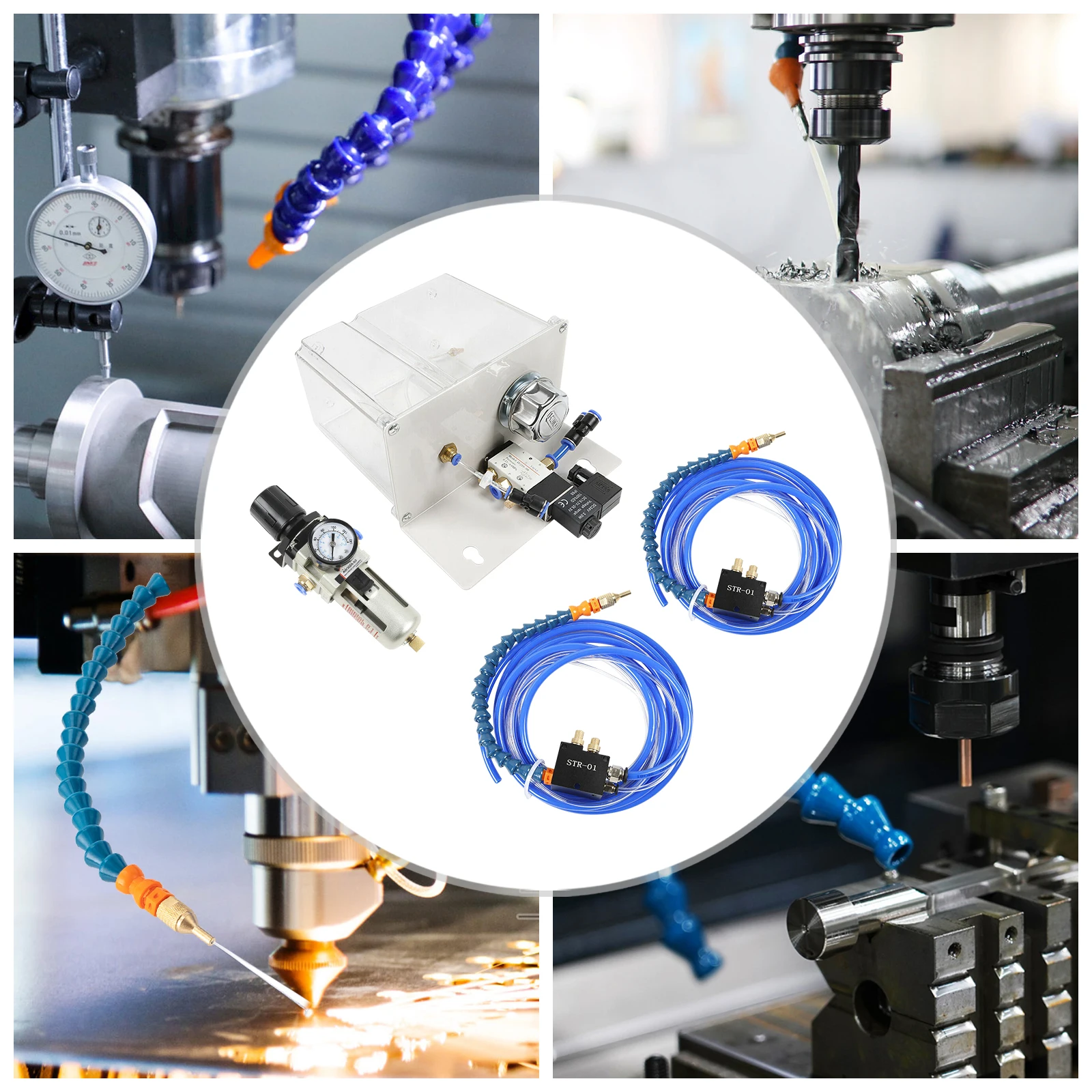 

Mist Coolant Lubrication Spray System Metal Cutting Engraving Cooling Sprayer Machine for 8Mm Air Pipe CNC Lathe Milling Drill