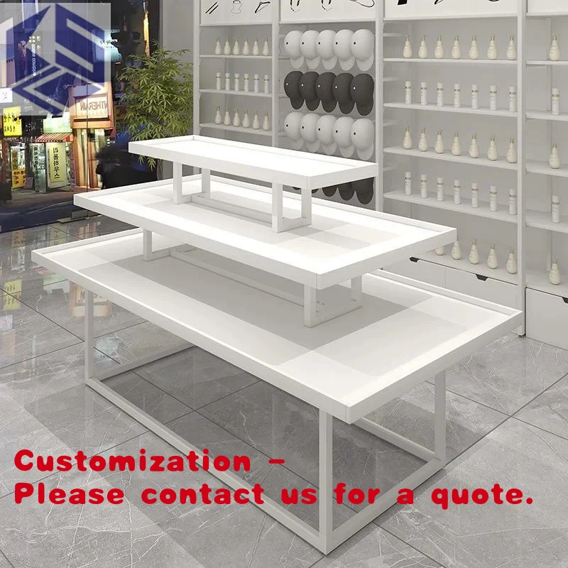 Customize.Shop Display Cabinet Supermarket Shelf Stacking Boutique Three-layer Flow Table Product Display
