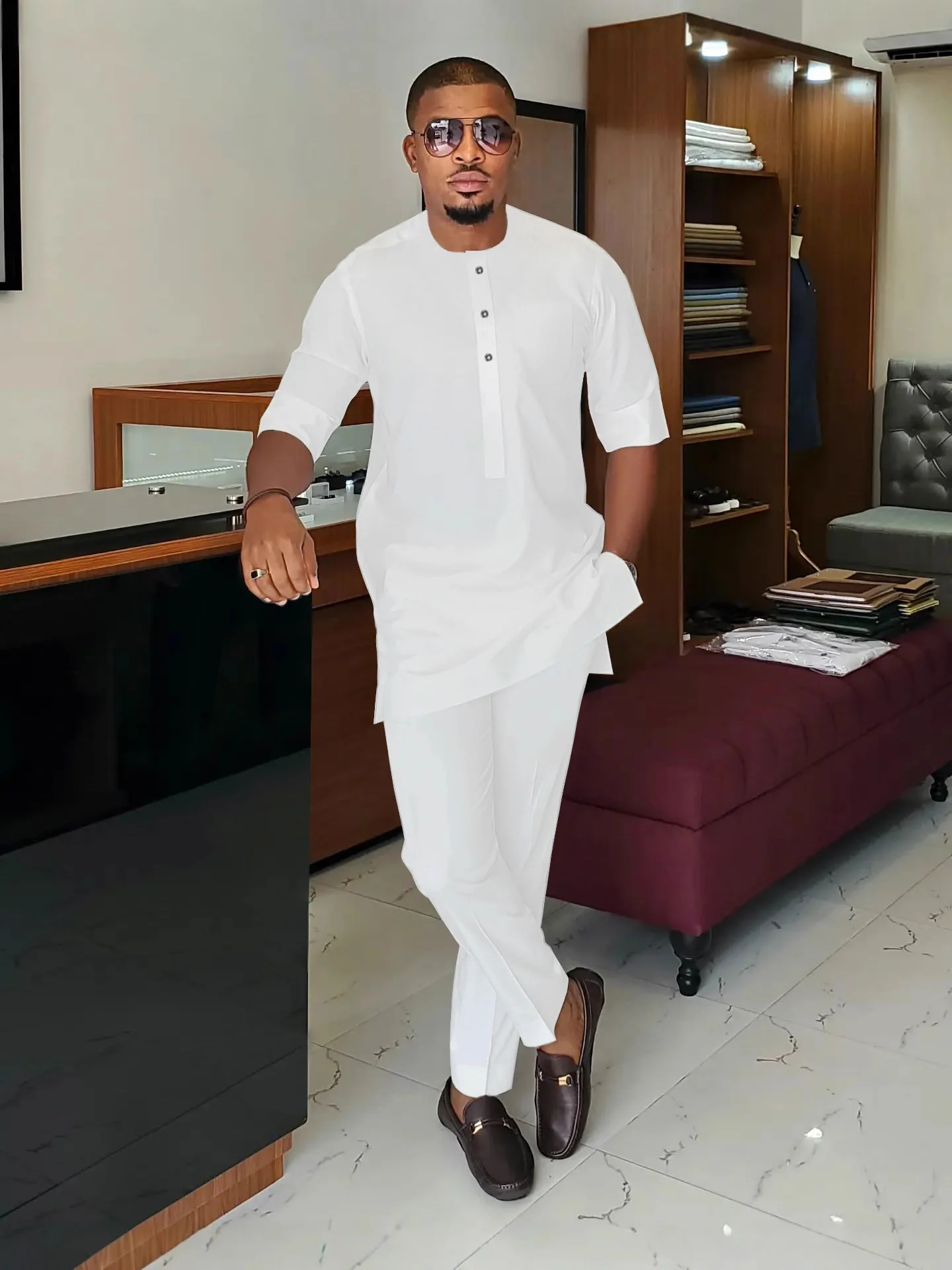 

2 шт., традиционная офисная одежда, кафтан, африканские платья для мужчин, комплект модной африканской одежды, халат дашики, африканский 2025 г.