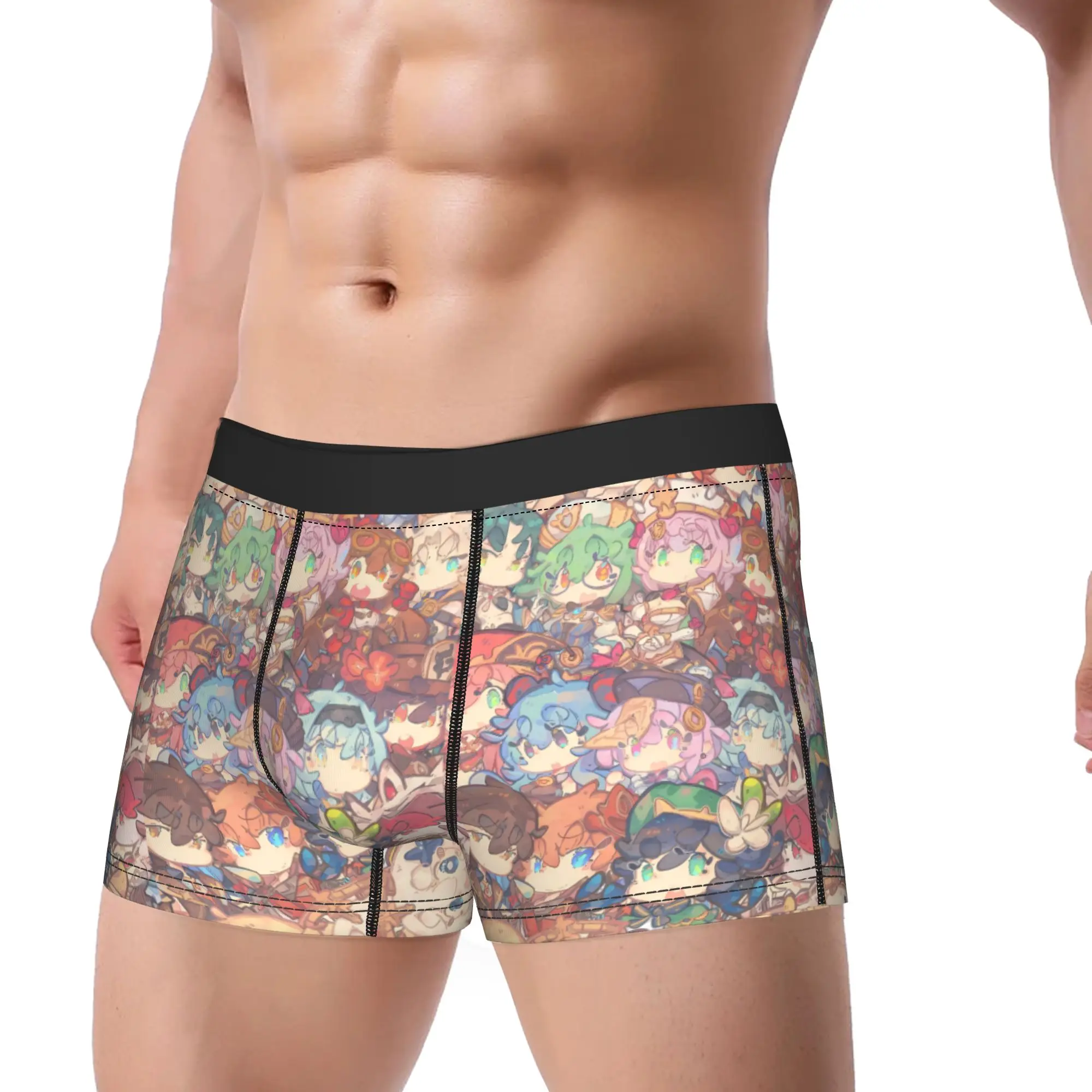 Genshin Impact Game Printed Underwear  Classic Panties Customs Shorts Briefs For Men 3D Pouch Large Size Boxer Shorts