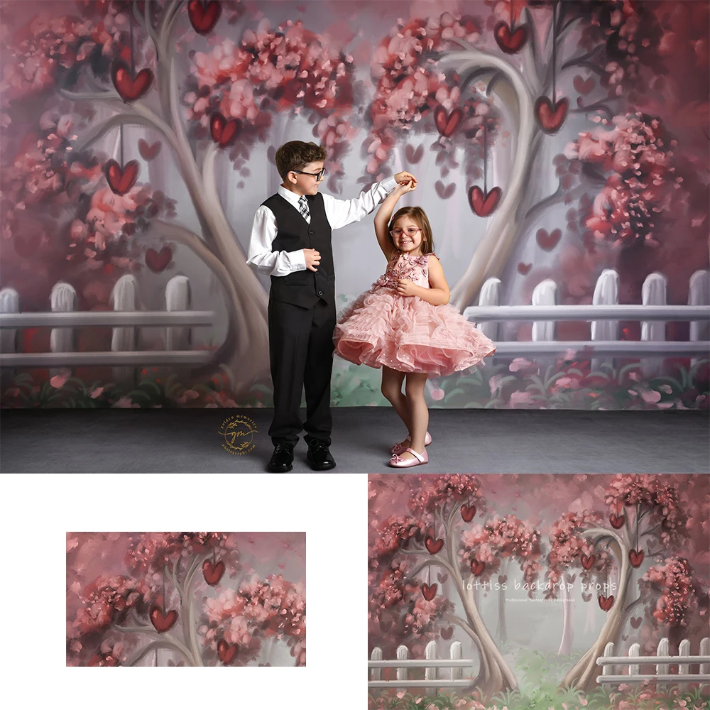 

Kissing Corner Valentine Day Backdrops Kids Adult Photography Child Baby Birthday Cake Smash Decors Dating Forest Background