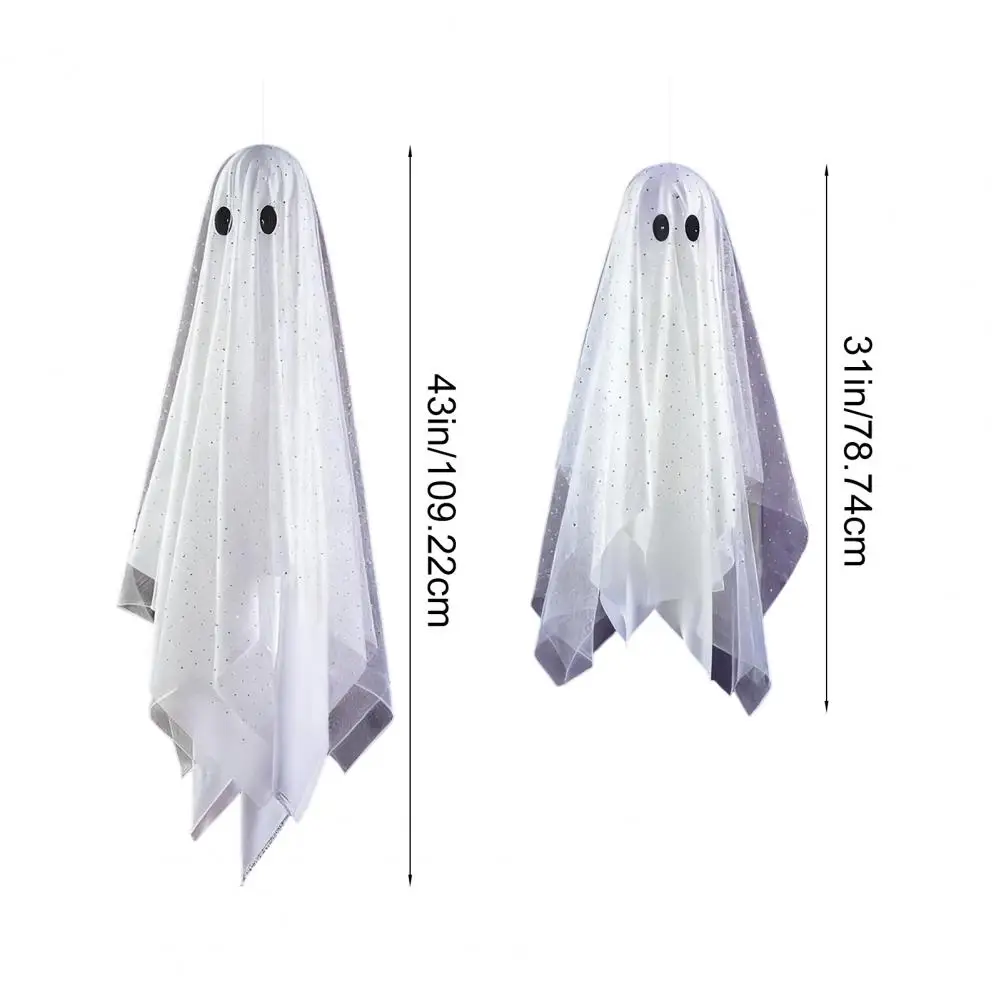 3PCS Glowing Ghost Decorations Remote Control Hanging Ornaments for Indoor/Outdoor Halloween Setup Haunted Garden Ghost Lights