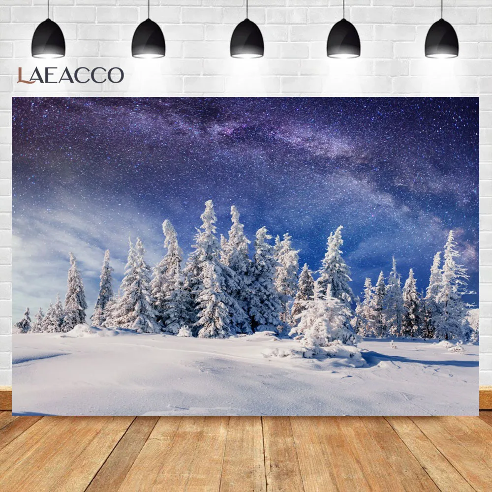 خلفية تصوير مشهد الثلج الشتوي ، شجرة صنوبر الكريسماس ، جبال الغابات ، المناظر الطبيعية ، ندفة الثلج ، خلفية الصورة ، الاستوديو