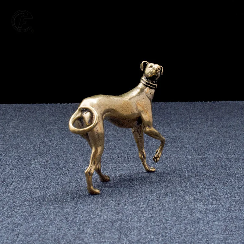 Solid Brass Loyal Dog Desk Ornaments Vintage Copper Animal Miniatures Figurines Decorations Gifts Home Decor Crafts Accessories