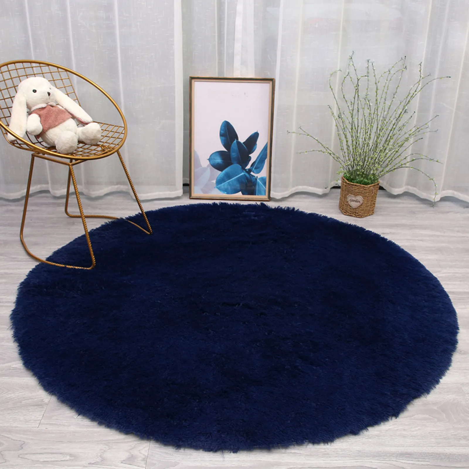40 Cm Round Rug For Bedroom Super Fluffy Circle Rugs Cute Soft Faux Non Slip Shaggy Rug For Kids Girls Home Dorm Decor
