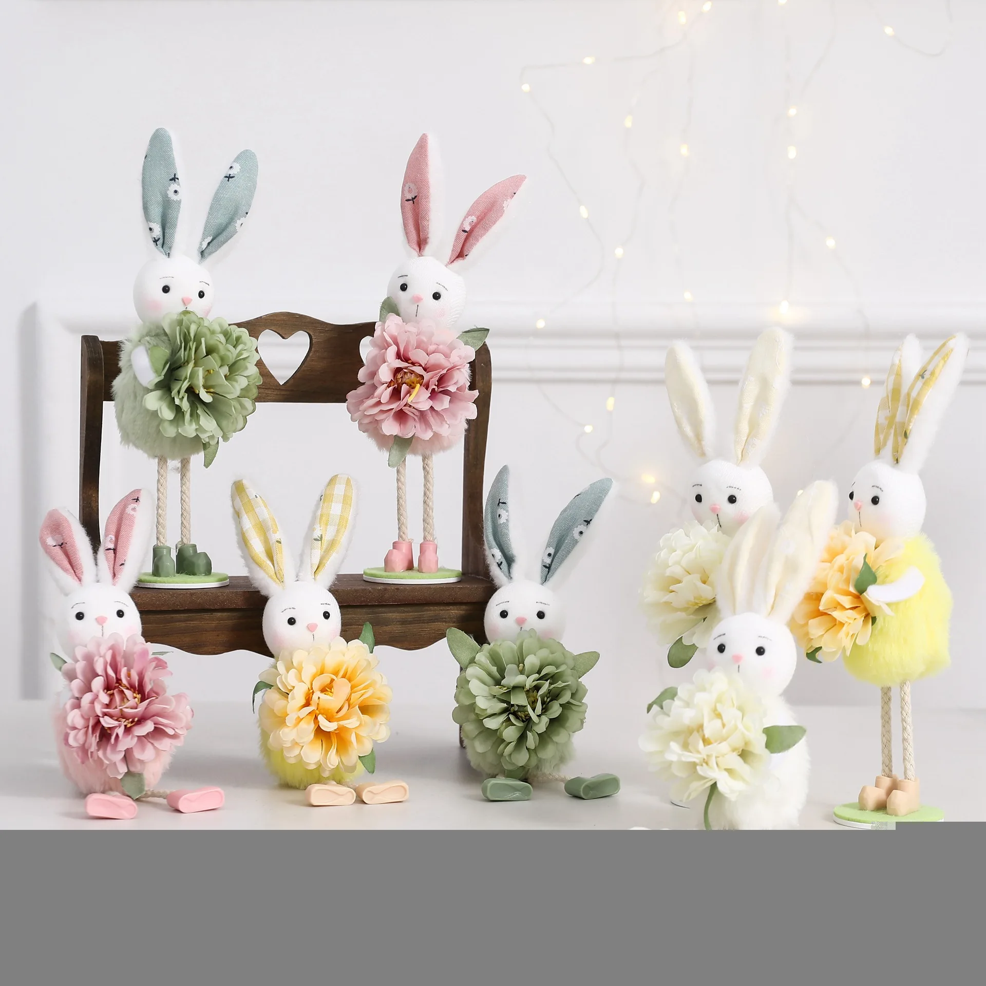 2026 New Easter Spring Birds Decor - Floral Arrangement, Easter Bunny Ornament, Tiered Tray Decorations, Tabletop Decor