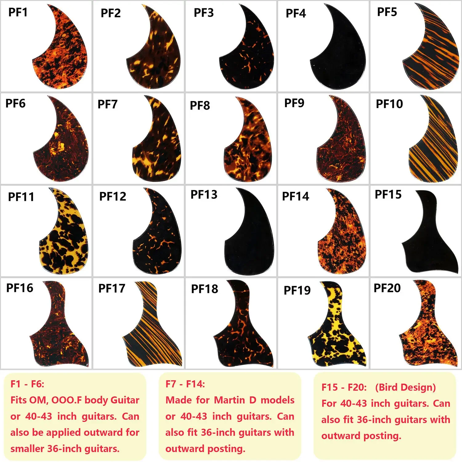 

Acoustic Guitar Pickguard Self-adhesive Beveled Edge,Thickening for D-45 or 40-42 Inch Acoustic Guitar Guard Sticker