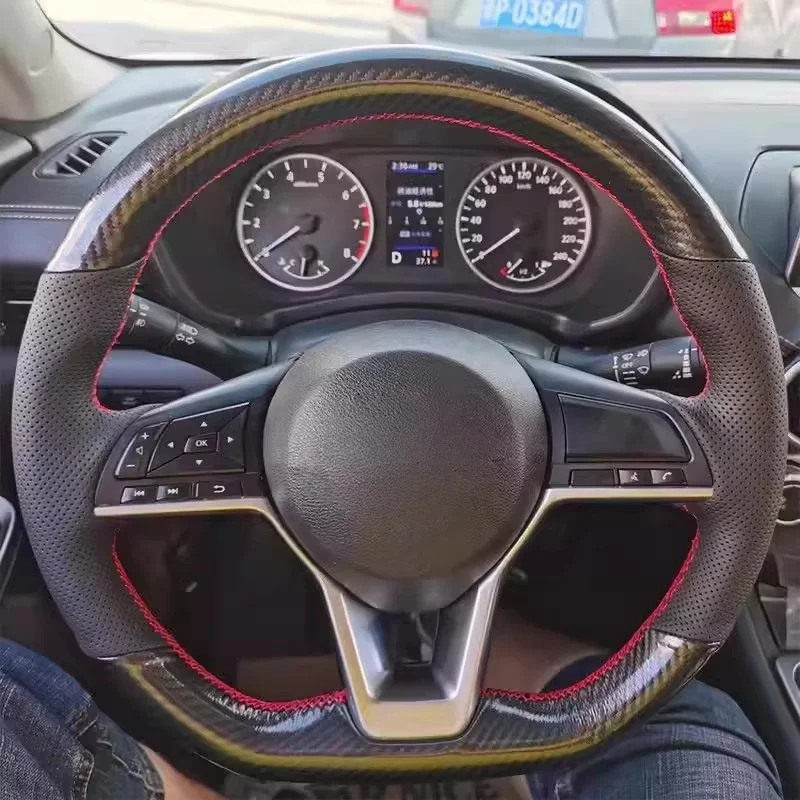 

Braid Car Steering Wheel Carbon Fiber Cover For Nissan X-Trail Qashqai Rogue (Sport) Kicks Micra Leaf 2017-2019 Car Accessories