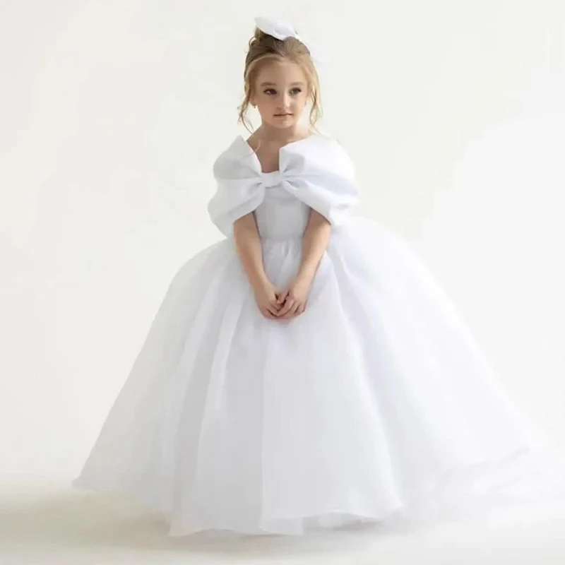 Eightree Customized Formal Dress For Girl Flower White Flower Girl Dress Off The Shoulder Kids Birthday Formal Princess Gowns