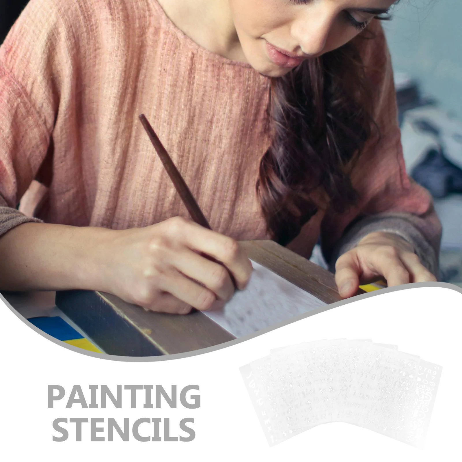 

8Pcs Plastic Letter Stencils Alphabet Number Templates Reusable Painting Wall Furniture Spray Craft DIY Decorative Stencil Art