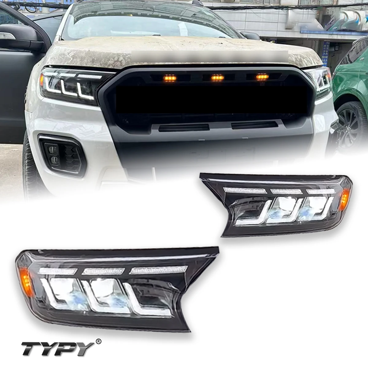 

TYPY New LED Car Headlights For Ford Ranger T7 / T8 2015-2021 Headlight Signals Auto Accessories Daytime Running Lights