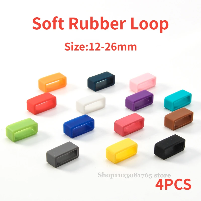 4pcs Colorful Silicone Watch Strap Loop Rubber Ring Watch Accessories 12 14 16 17 18 19 20 22 24 26mm Watchband Keeper