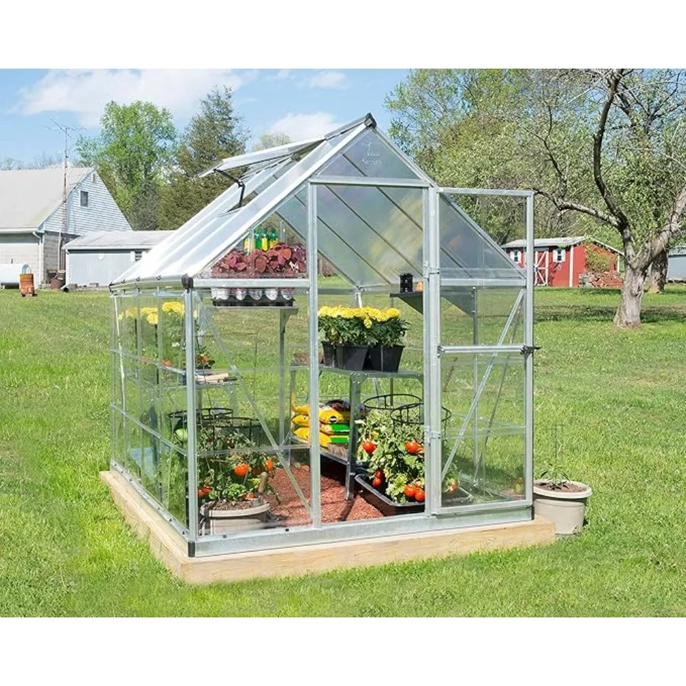 

-Теплица Canopia Hybrid 6 'x 14'-теплица Серебристая с рамкой, зеленый дом