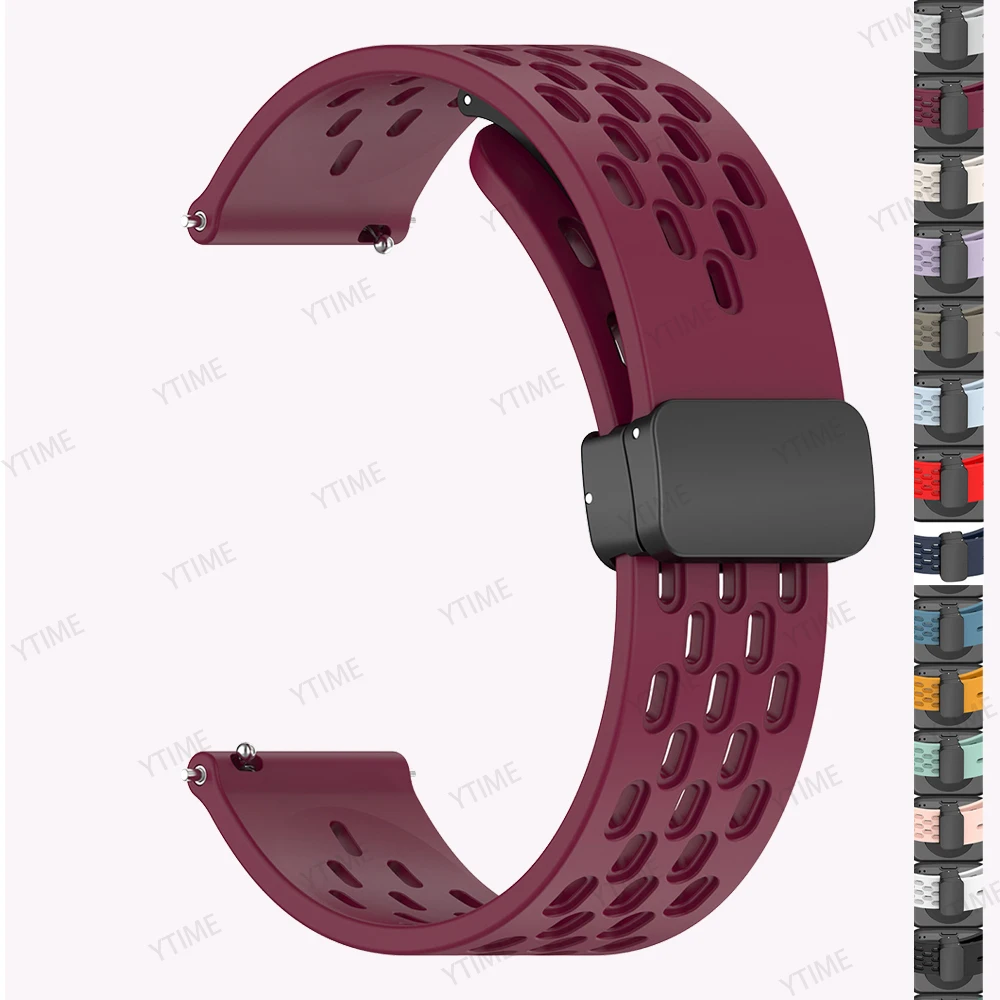 Approach S40 S50 S12 S42 S44 Watchband 20mm Silicone Wristband Magnetic Buckle Bracelet For Garmin Forerunner 245 645 158 Correa
