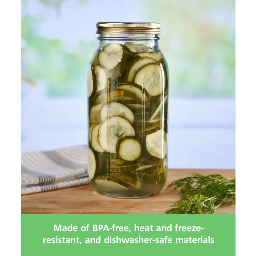 Half Gallon Mason Jars 6pk, Wide Mouth 64 oz Glass Storage Jars and Lids, Extra Large Size for Sourdough Starter, Sun Tea