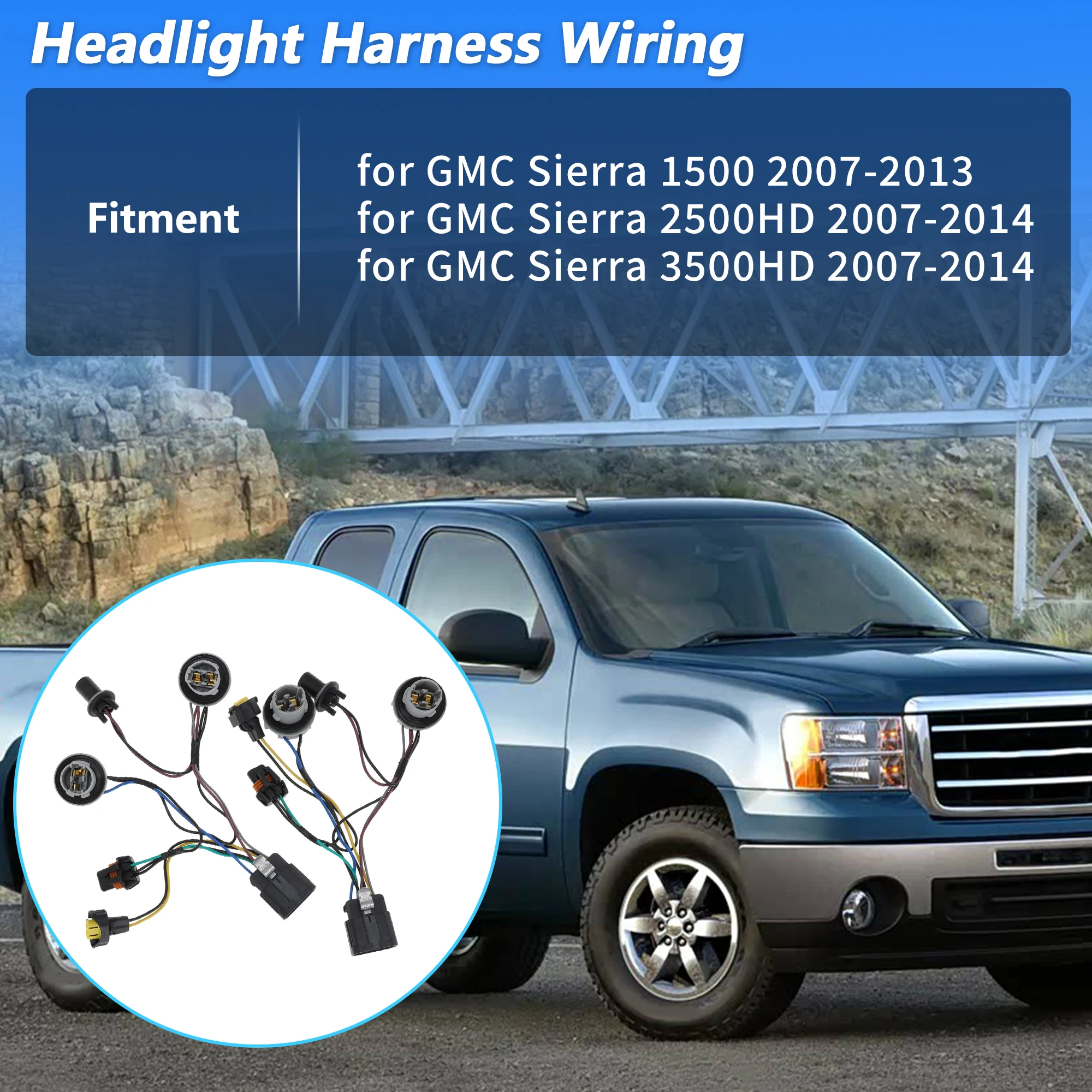 UXCELL Headlight Wiring for GMC Sierra 1500 2500HD 3500HD 2007-2013 No.15841610