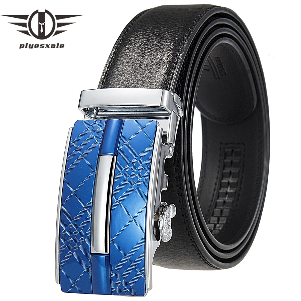 New Fashionable 3.5cm Width Automatic Buckle Belts For Men Genuine Cowskin Leather Male Belt Suit Pants Waist Belt Male B1548