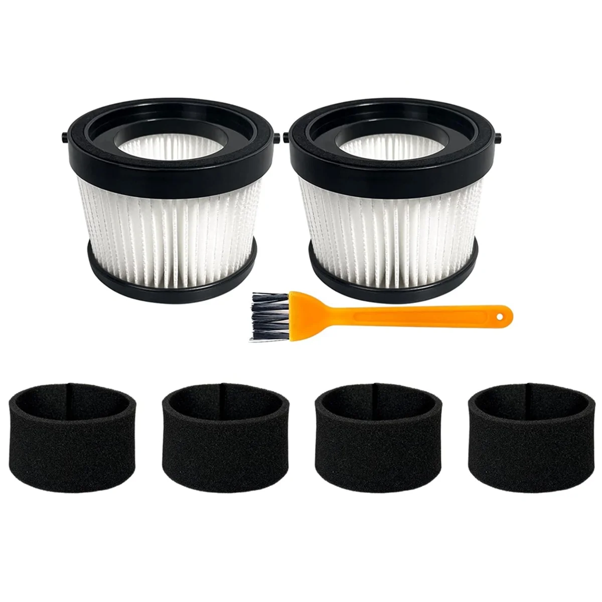 2Pcs DCV5011H HEPA Filter for DCV501HB Cordless Handheld Vacuum, with 4 Foam Sleeve Filters & 1 Brush