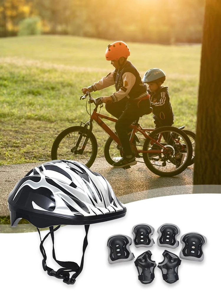 AliExpress ALLOYSEED 7PCS/set Helmet set Safe Cycling Children Helmet with Knee Pad Elbow Pads Wrist Guards Protective Gear Set Scooter Skating