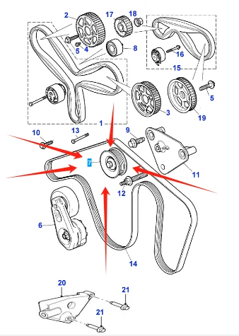 C2C22802 V-Ribbed Belt Deflection Guide Pulley For Jaguar XF XJ XE F-PACE S-TYPE New XF 1999-2025