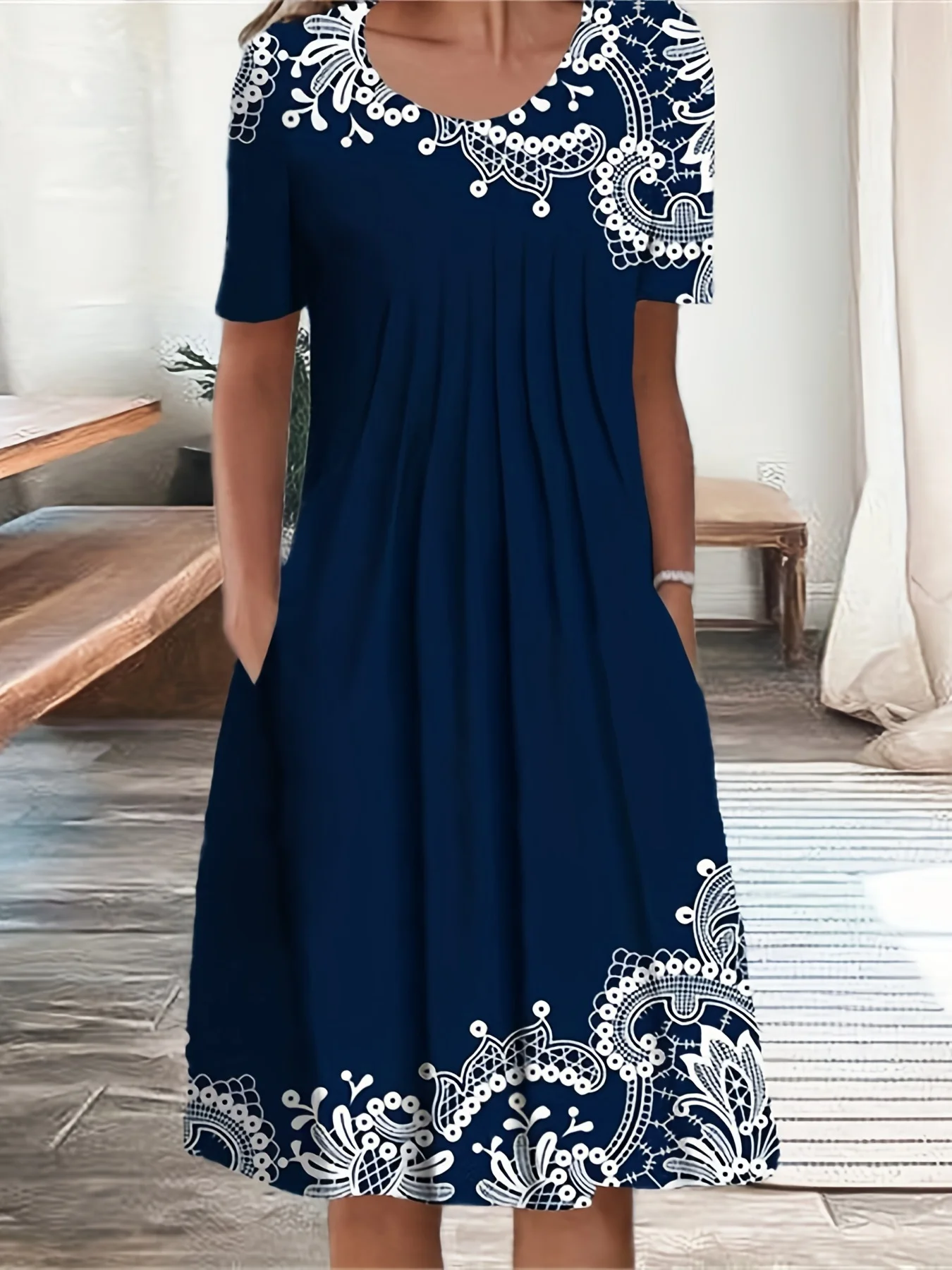 Mode Elegante Frauen Kleid Lose Beiläufige Kleid Frauen Gedruckt Kleid Neue Temperament – Detail 1