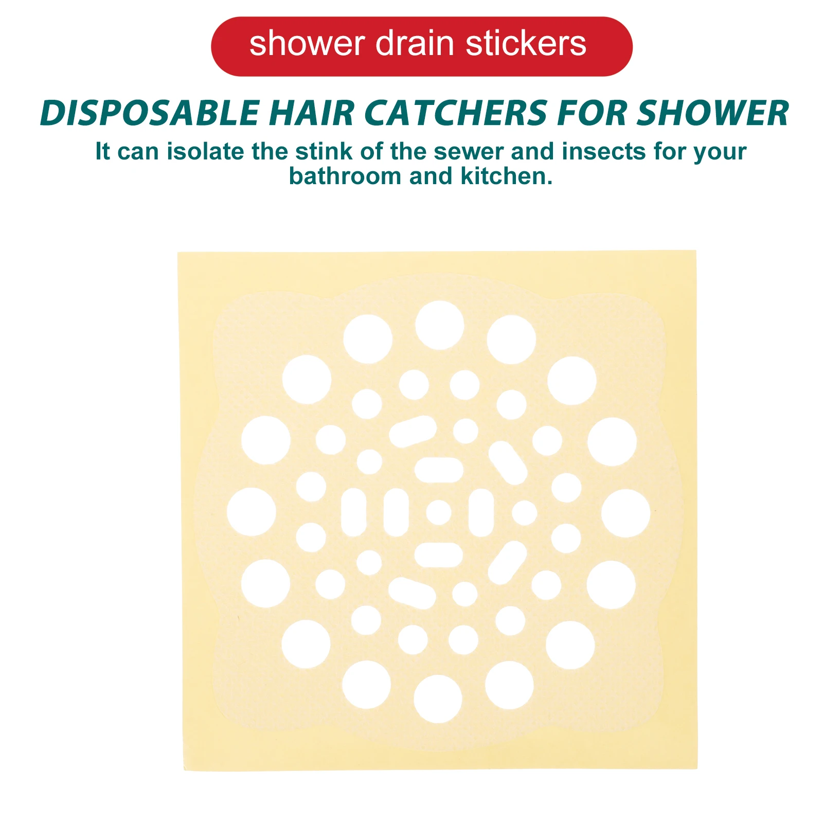 

4pcs Sewer Filter Sticker Draining Floor Non Woven Disposable Hair Catcher Bathroom Anti Clogging Shower Drain Stickers Floor