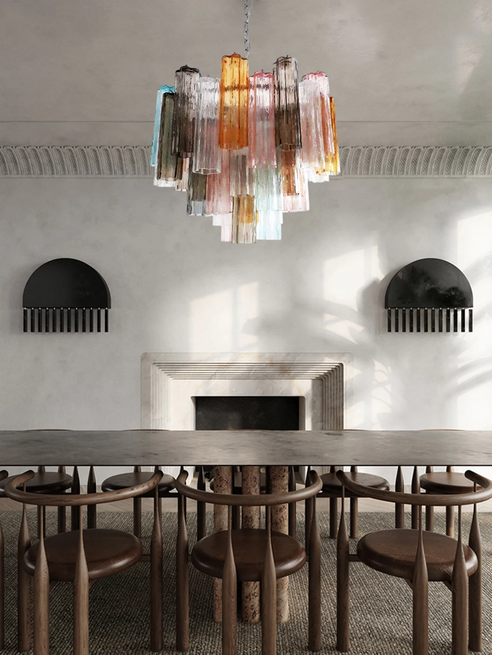 

2025 New Trend French Design Glass Collection LED Chandelier Lighting Hanging Lamps Lustre Para Sala Estar For Dinning Room