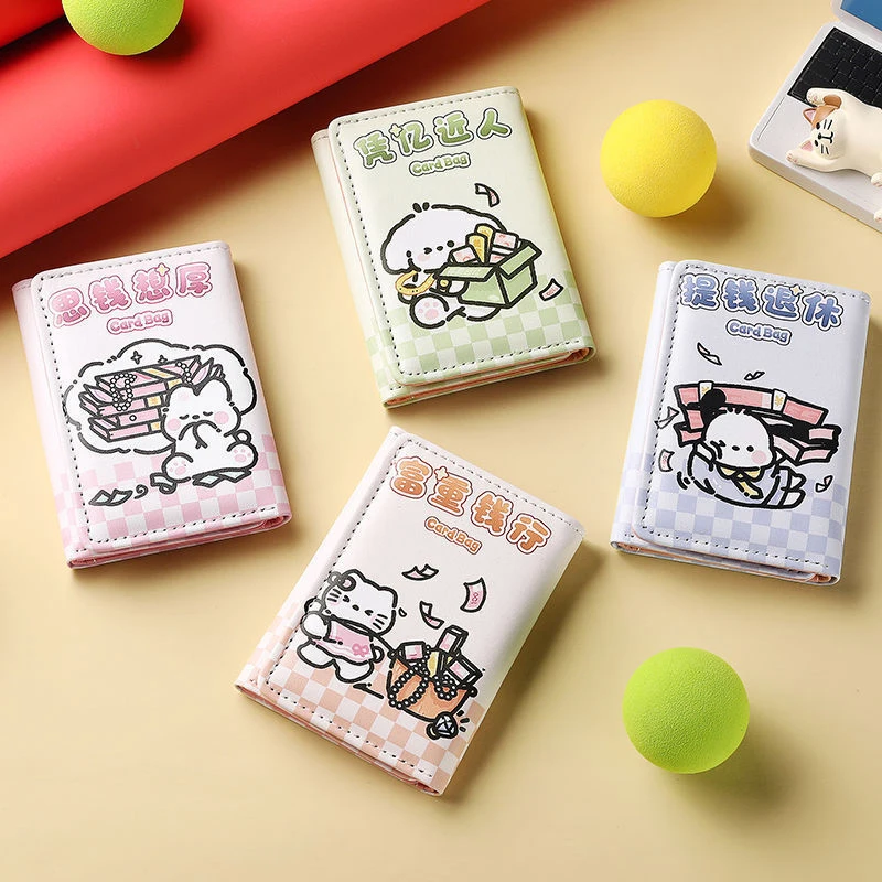 

1 Piece Students Short Wallet Sanrio Pochacco Cute Wallet Kawaii Printed Coin Bag Children Cartoon Small Coin Purse Gifts