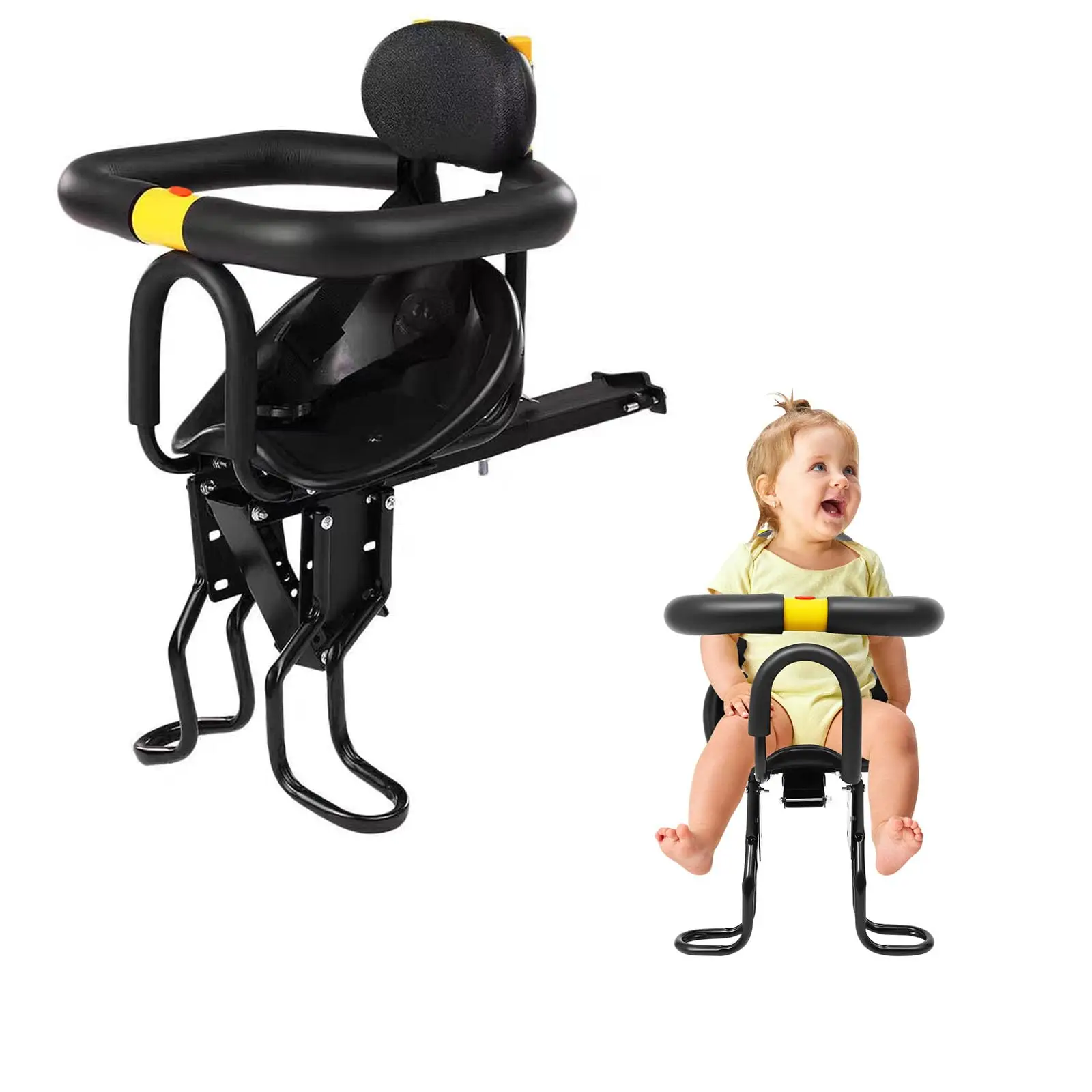 

Child Bike Seat - Front Mount Detachable Front Mounted Child Bicycle Seats for Children 2~5 Years, Compatible with Mountain Bike
