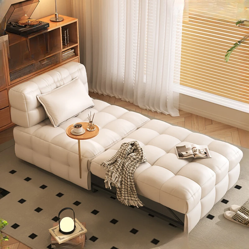 

Small apartment single latex sofa bed modern simple corduroy cat's paw fabric retractable sofa