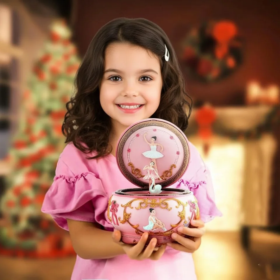 LED Rotating Ballerina Music Box with Colorful Lights