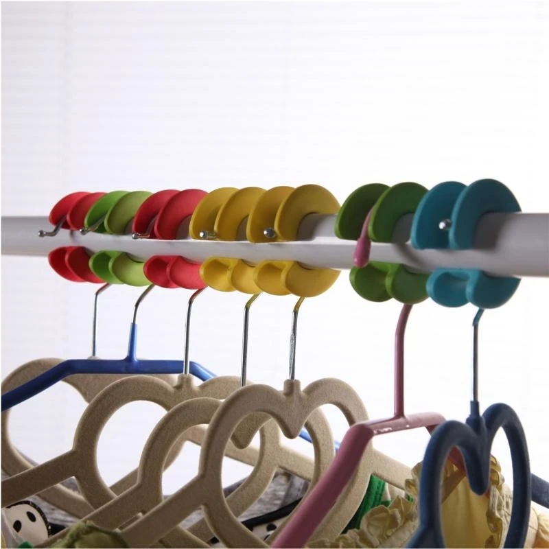 Windproof Clothes Hanger Fixed Silicone Hook Non-Slip Ring Buckle Clothing Rack best sale