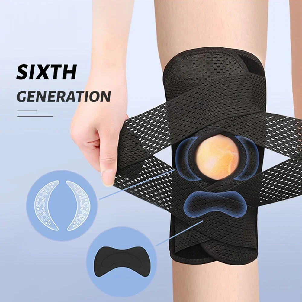 1Pcs Professional Knee Brace with Side Stabilizers, Adjustable Knee Support with Meniscus Pad& Patella Gel Pad for Meniscus Tear