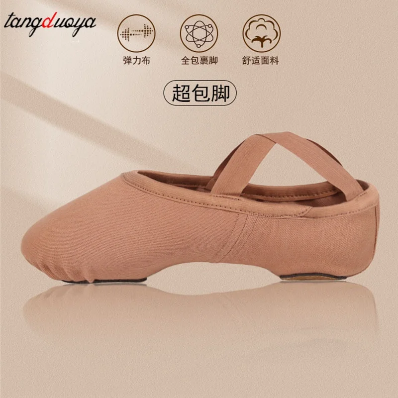 Girls Women Ballet Slippers Ballet Shoes Adult Split Sole Gymnastics Training Shoes Canvas Soft Kids Ballerina Dance Shoes