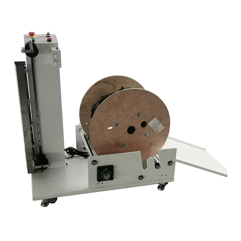 

Cable drum pay-off stand with tension system power cable pre-feeder