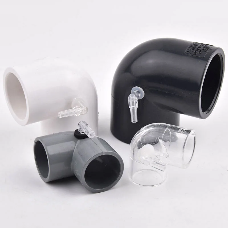 16~50mm Aquarium Fish Tank Anti-Siphon Connector PVC Elbow Increasing Oxygen Joint Backflow Prevention Bottom Filter Accessories