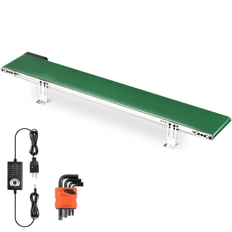 Tools.Belt Conveyor 39 inch Conveyor Desktop Version Step-Less Speed Adjustment PVC Belt Conveyor for Packaging Factory