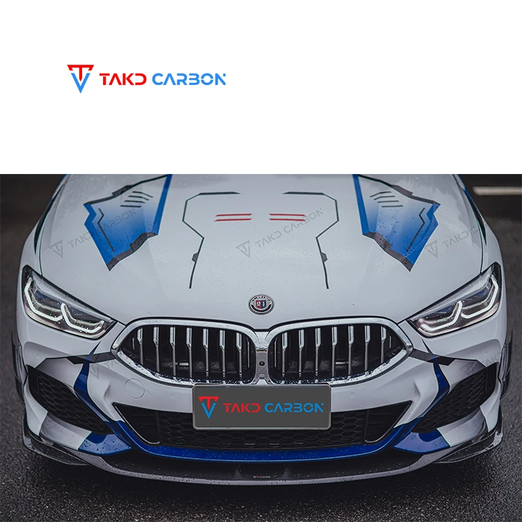 Real Car Data Development universal rear spoiler Dry Carbon Fiber Front Bumper Lip Diffuser GEN 2 For BMW 8 Series 840i 850i G16