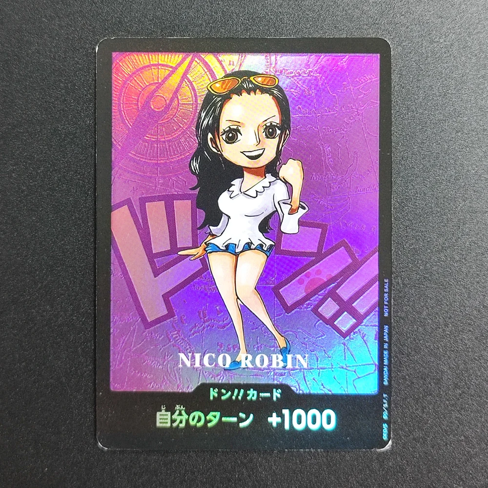 One Piece DON Cards DIY TCG OPCG Japanese NICO ROBIN 1000 RARE Single Stamping Textured Card Anime Collectible Cards Toys