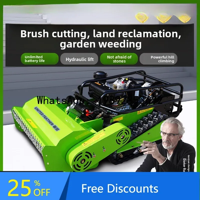 

XL Remote Control Lawn Mower Crawler Grass Trimmer All-Terrain Weed Eater