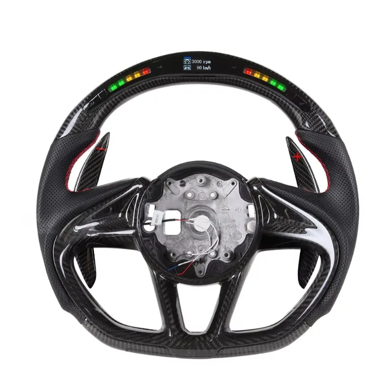 LED Racing Carbon Fiber Steering Wheel Full Top Super Car Mod Parts