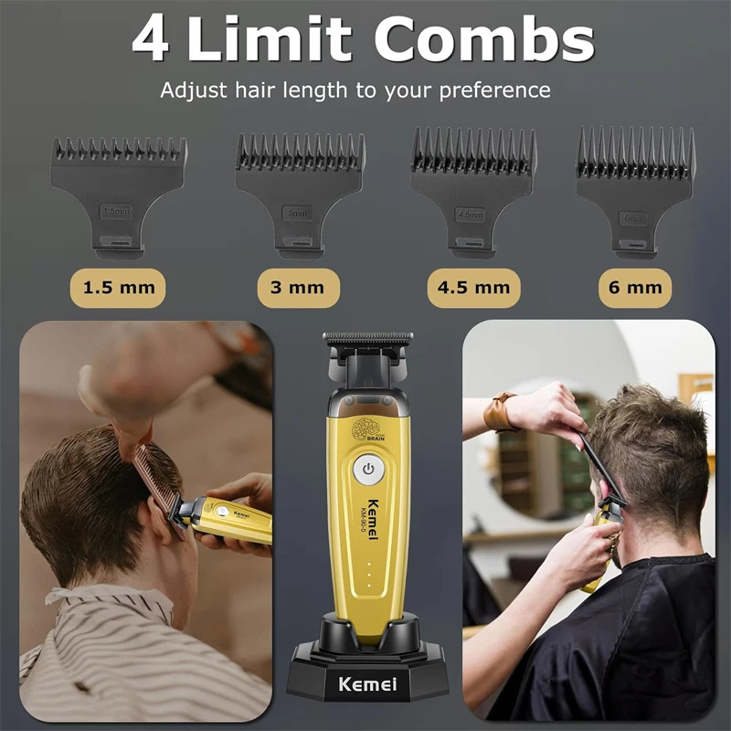 Kemei KM-90-5 Professioneller 7500 RPM Haarschneider für Friseure Wiederaufladbarer Trimmer Bürstenloser Motor Haarschneidemaschine für Männer – Detail 2