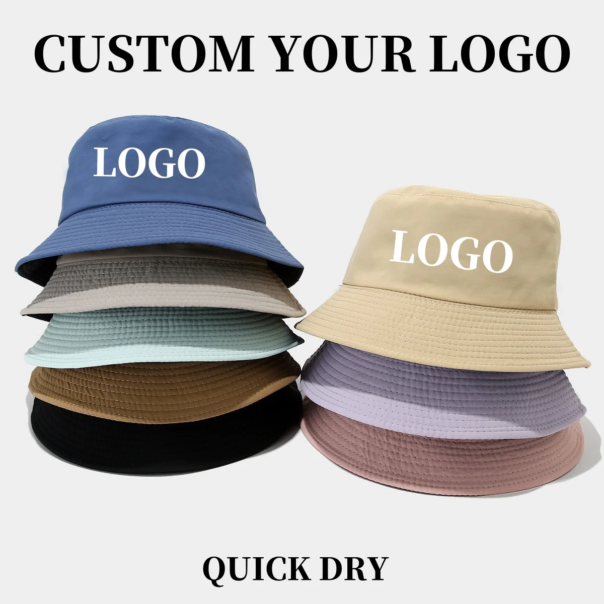 

Quick Dry Fabric Light Custom Logo Bucket Cap Sunproof Beach Seaside Outdoor Foldable Hip Hop Panama Bob Unisex Fisherman Hats
