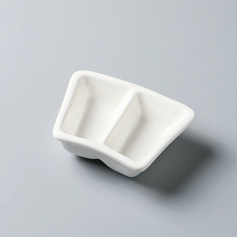 

Pure White Cerc Fan aped Two ids Plate Sna Bowl Sauce Bowl Baking Tools Dim Sum Plate Hotel Tableware Chinese Sle